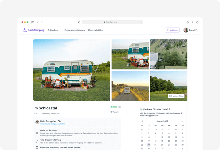 UX & UI with mobile-first approach for camping booking platform
