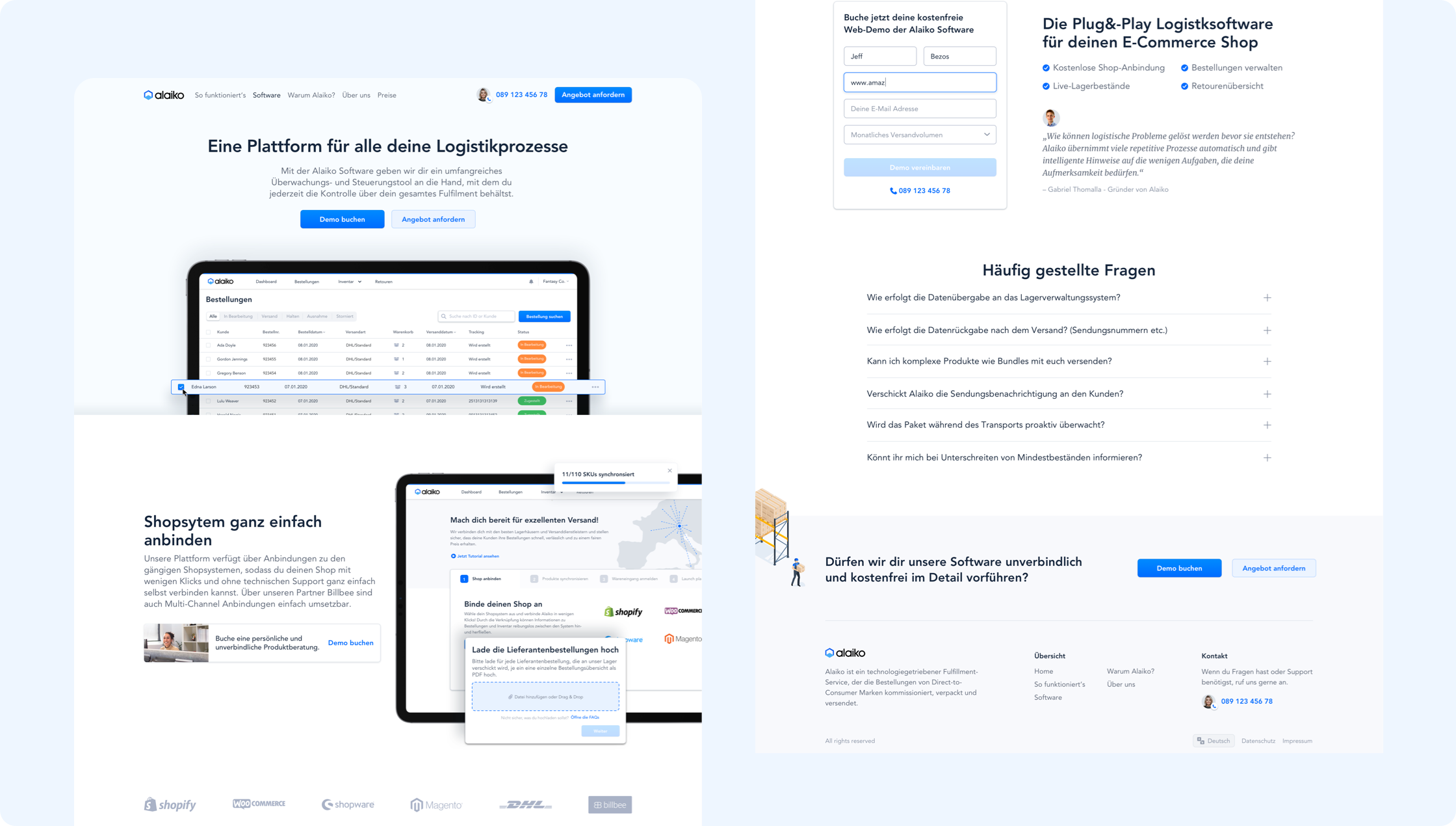 Product & Landing page of Alaiko