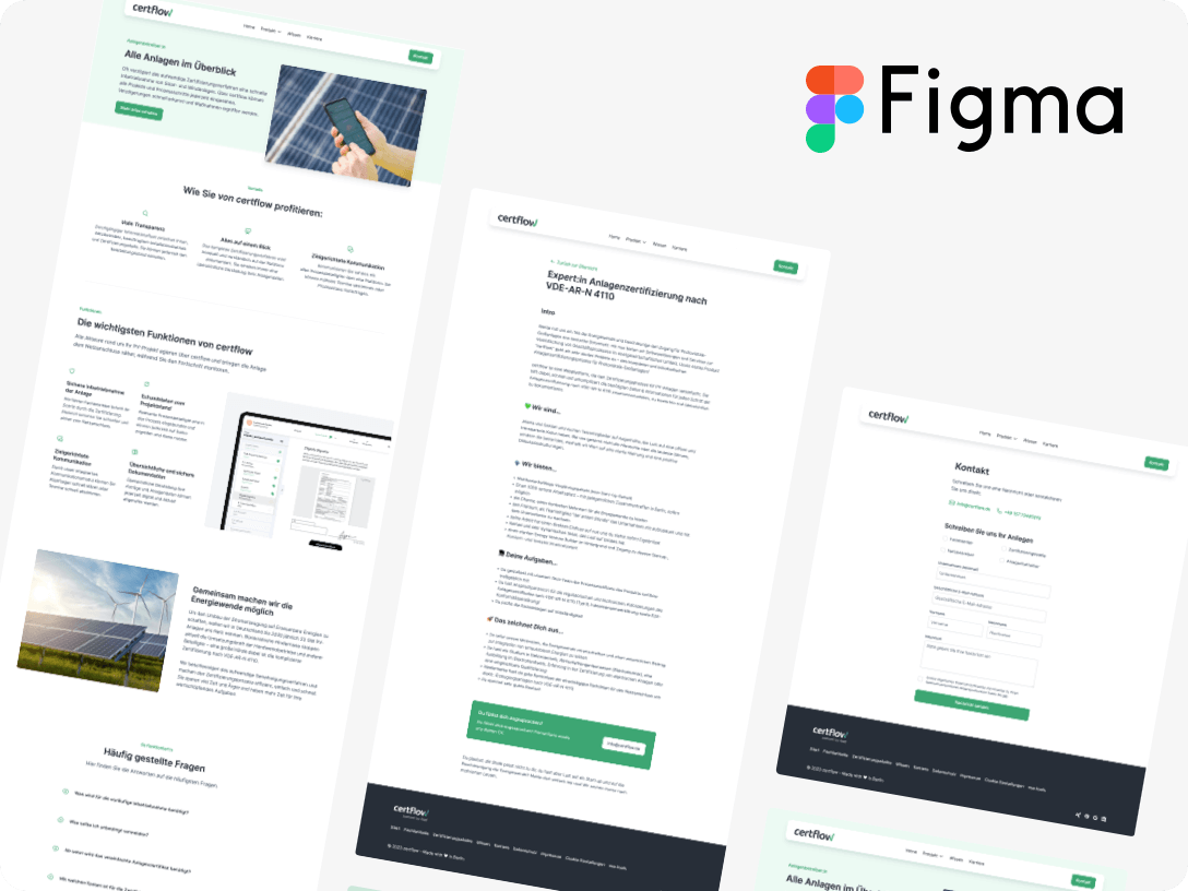 Design in Figma in close cooperation with the customer