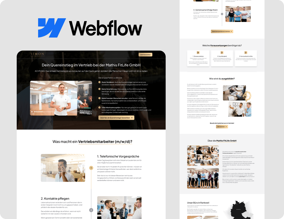 Einfache Pflege dank Webflow
