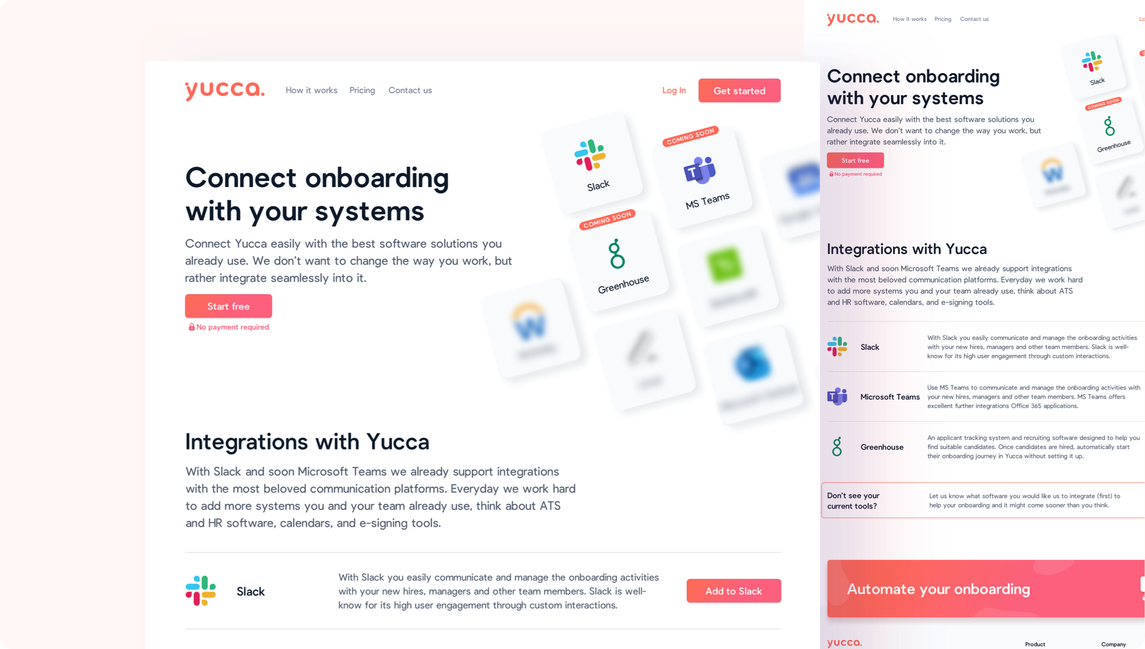 On this page users get an overview of all the integrations yucca offers.