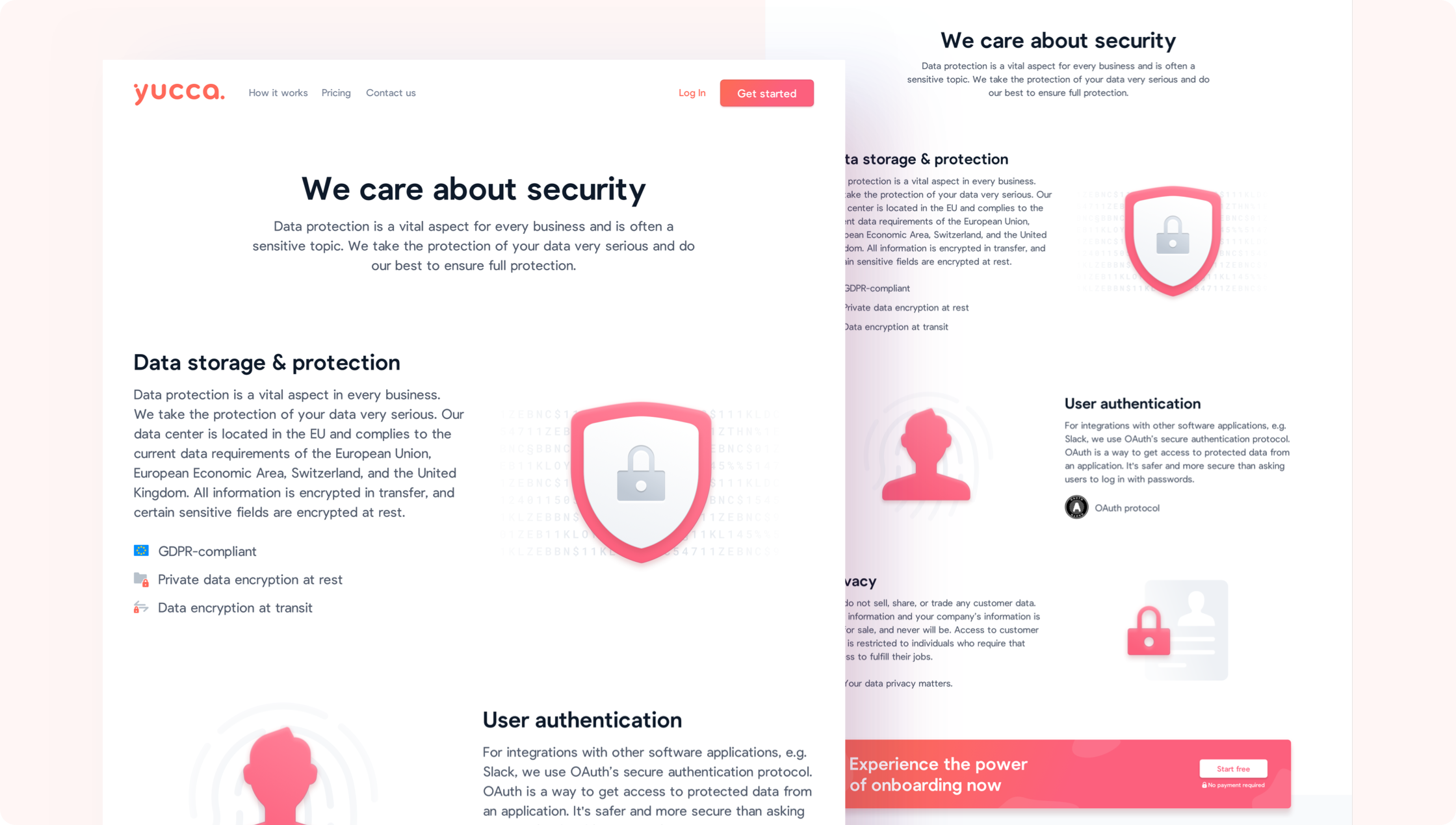 Security page of yuccaHR.
