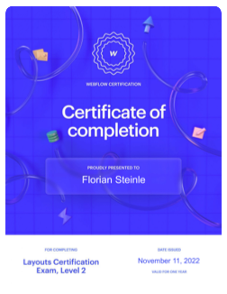 Webflow Certificate